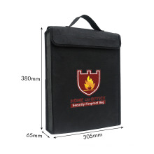 Wholesale Custom Logo Large Capacity Silicone Coated Fiberglass Zippered Document File Safe Waterproof Fireproof Money Bag